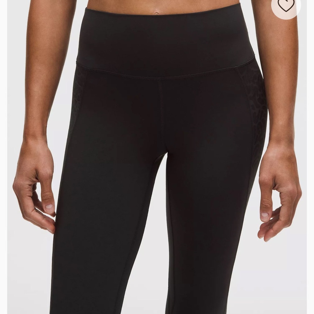 Lululemon Paisley Lace Overlay Tight 25" Leggings Pants Black Women’s Size 8 - Picture 3 of 10